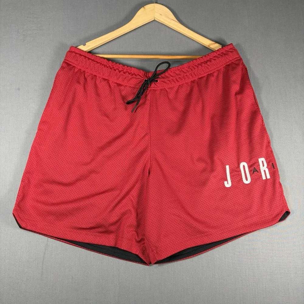 Vintage Y2K Nike Air Jordan Basketball Shorts Mens XL Black Red Jumpman Baggy